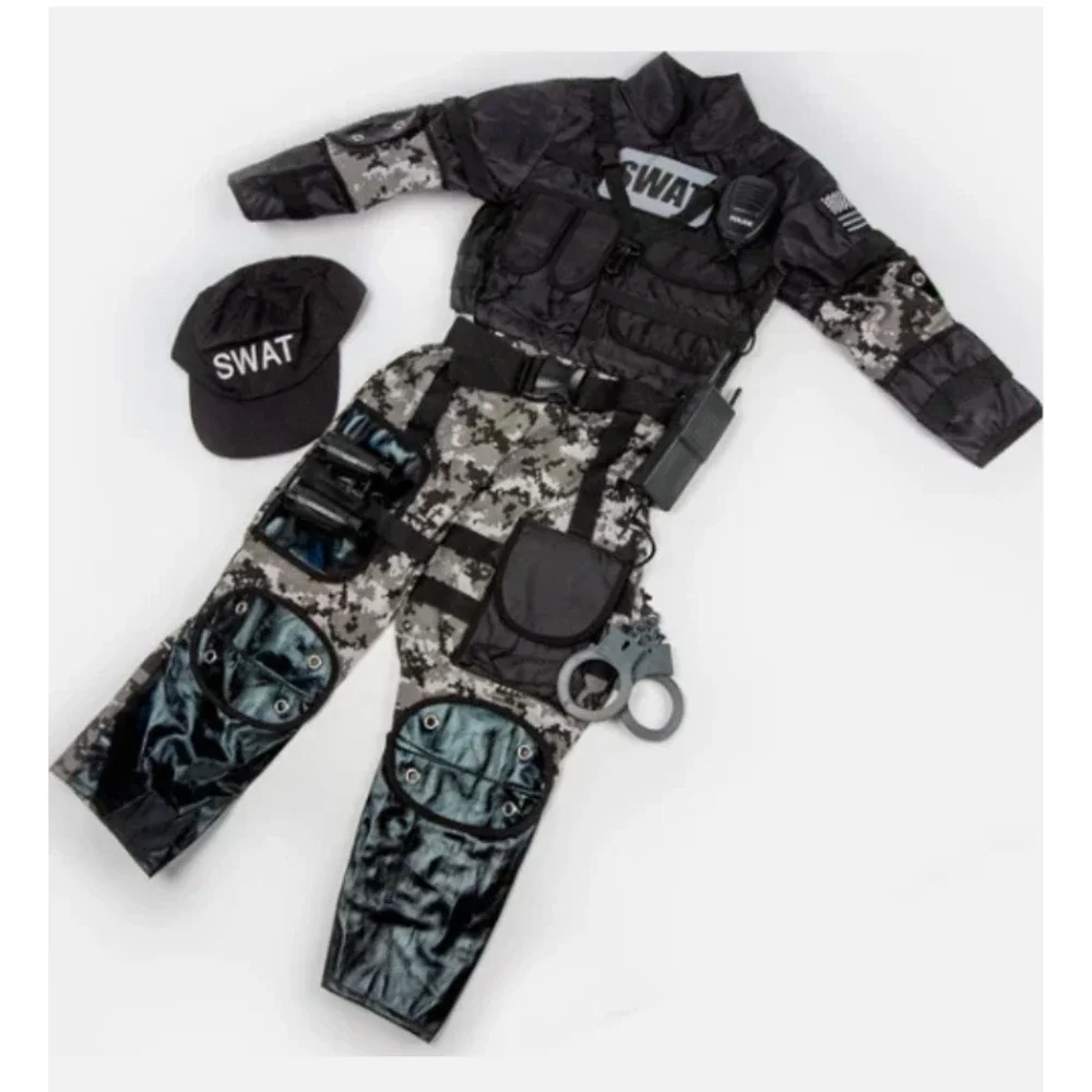 SWAT Team Costume With Accessories Child Size 3-4 by Teetot & Co MISSING THE HAT
